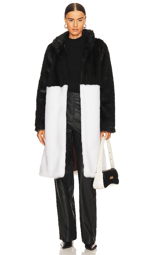 Meltem Ozbek Dashuria Faux Fur Coat in Black | REVOLVE