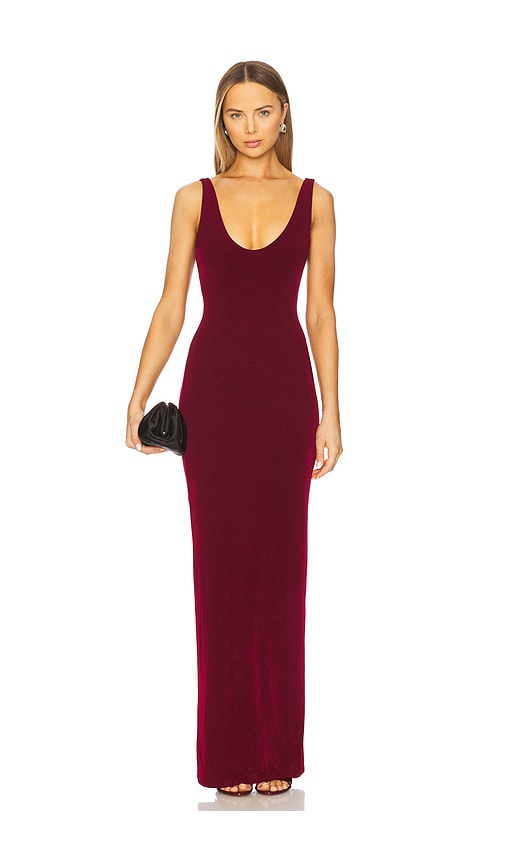 Mirror Palais Yasmeen Supermodel Gown In Burgundy