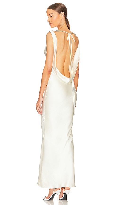 Mirror Palais Plunging Back Cowl Dress In Pearl Revolve