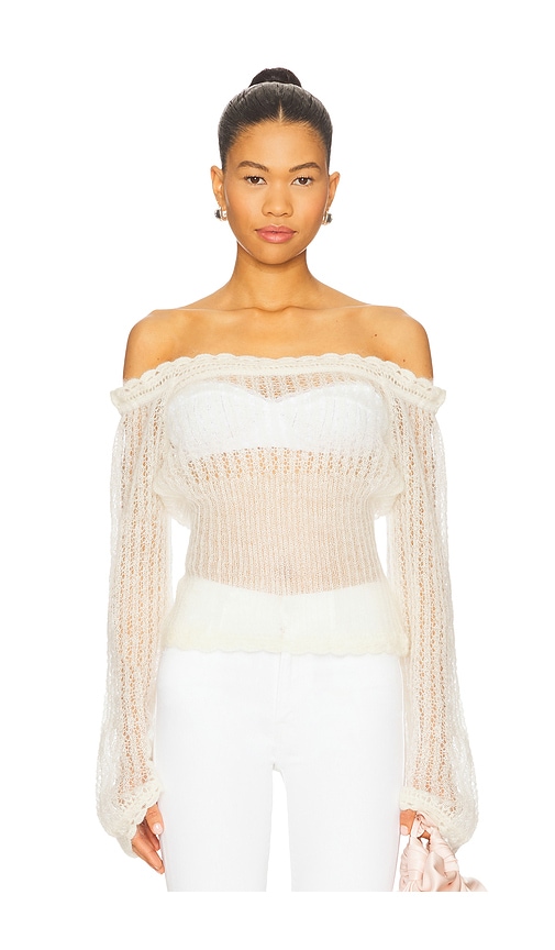 Mohair Knit Pullover in Cream. - size S (also in L, M, XXS)
