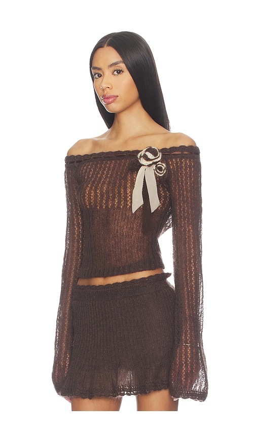  Mirror Palais Little Lamb Top In Brown. Size S. Also In M. 