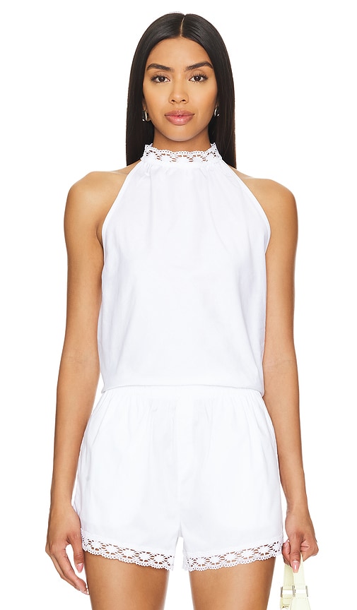 Musier Paris Pizzo Backless Top in White