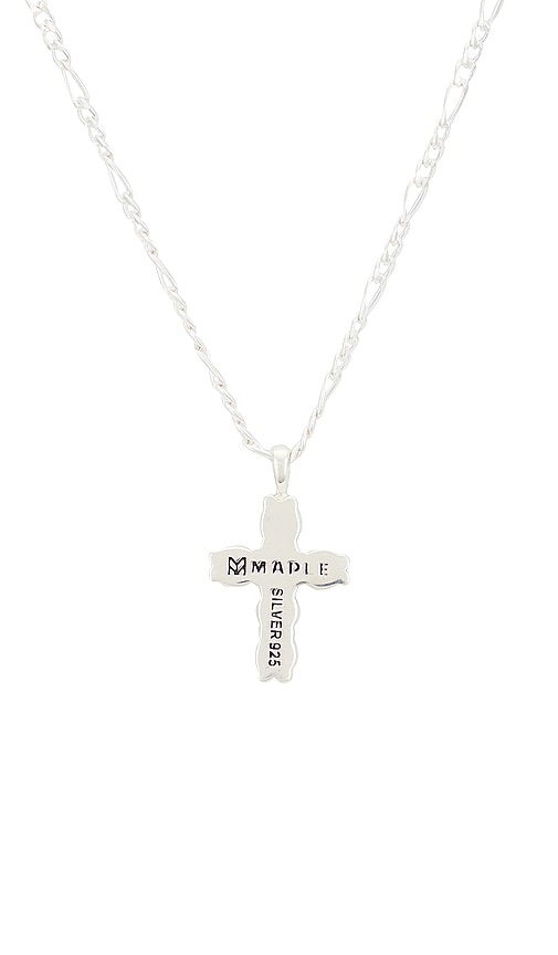  Maple Halskette Cross In Metallic Silver. Größe 50mm. Also In 50cm, 60cm. 