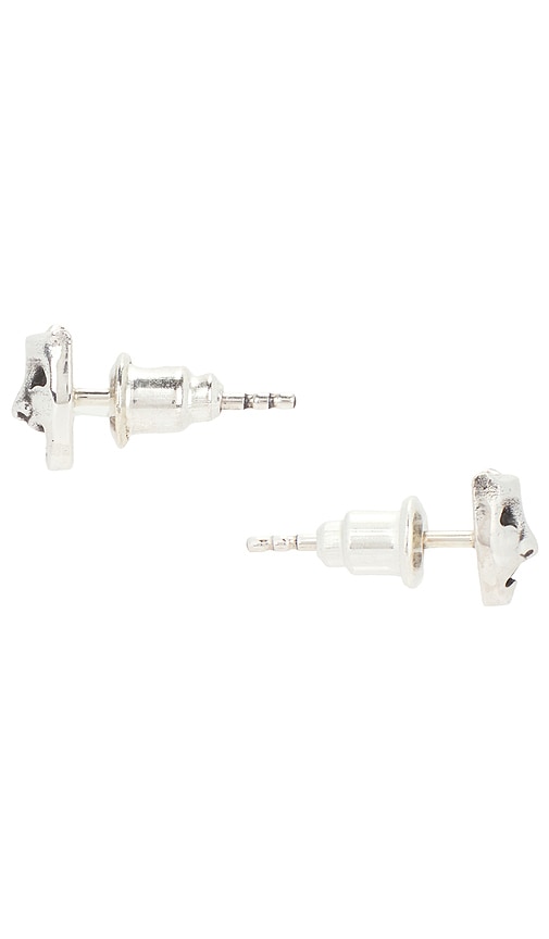  Maple Laugh Now Cry Later Earrings In Metallic Silver. 
