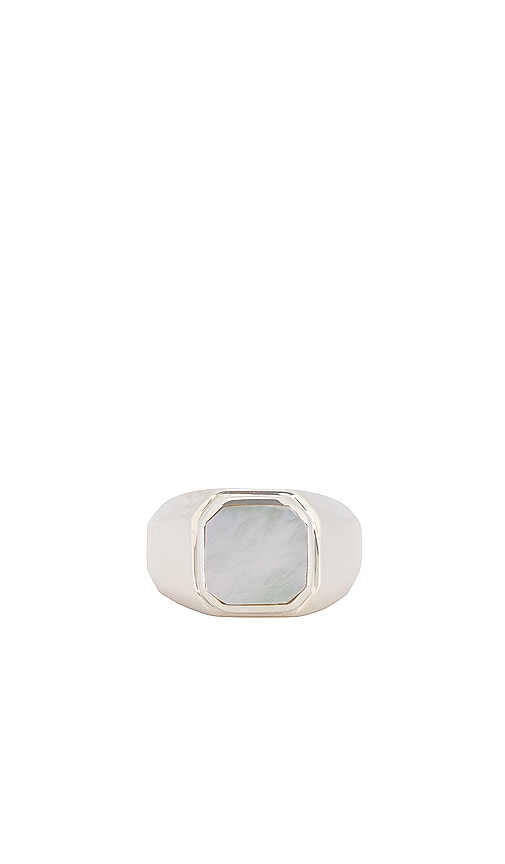 Maple Duppy Signet Ring In Silver 925 & Mother Of Pearl