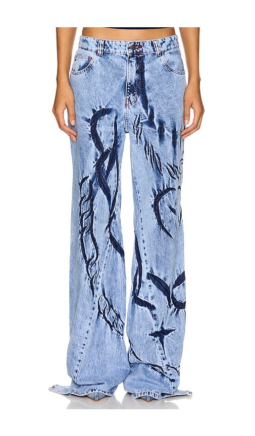 Masha Popova Boyfriend Spiral With Chains in Beverly Denim Twilight