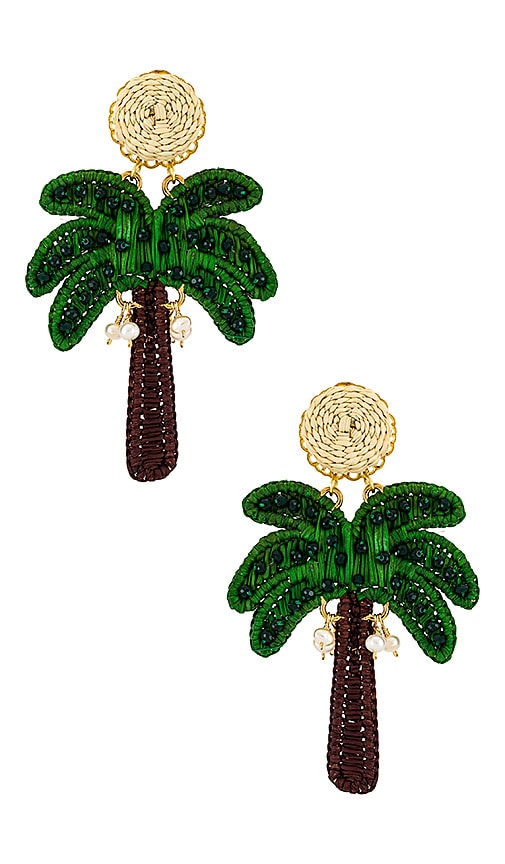 Mercedes Salazar Palm Tree Earring In Green