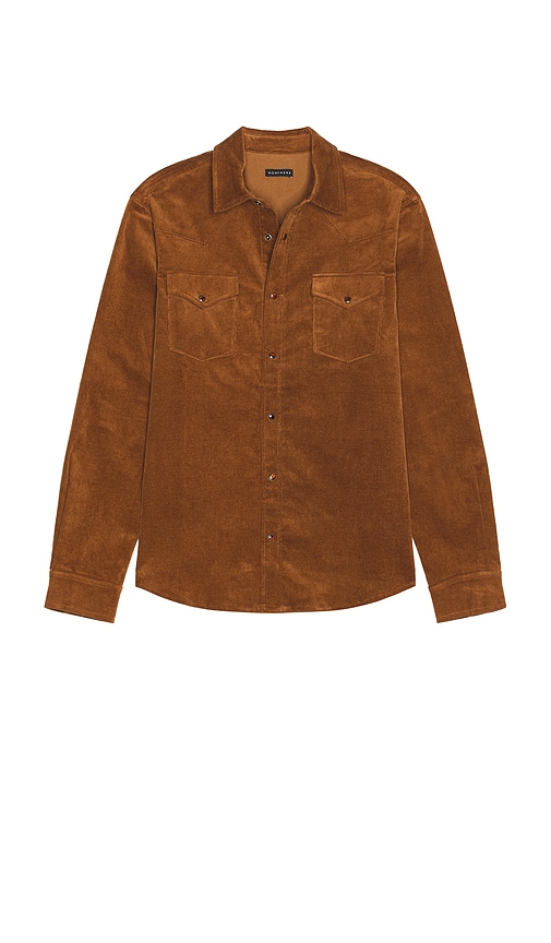 Monfrere Eastwood Needle Cord Shirt In Brown