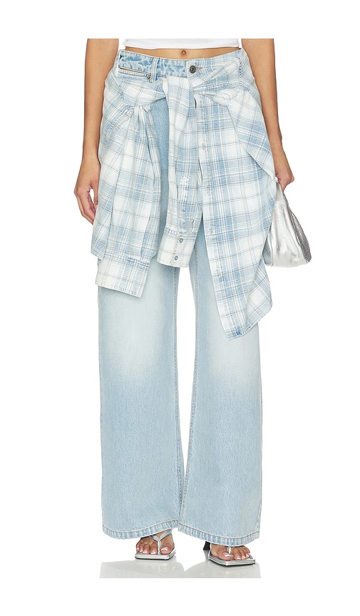 MARRKNULL Lace-Up Denim Jean