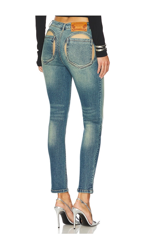 MARRKNULL HOLLOW OUT STRETCH SKINNY 