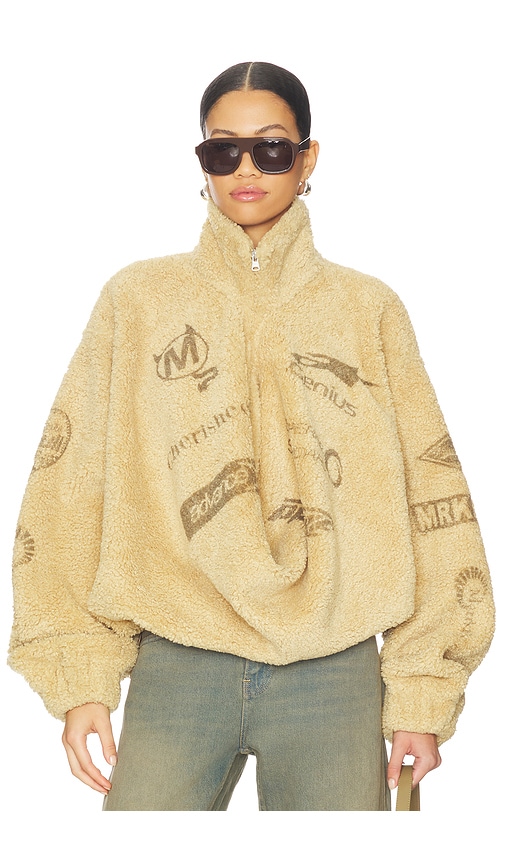 MARRKNULL Draped Fleece Jacket in Brown
