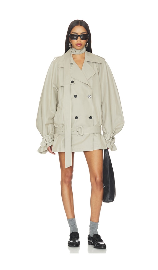 MARRKNULL Belted Short Trench Coat