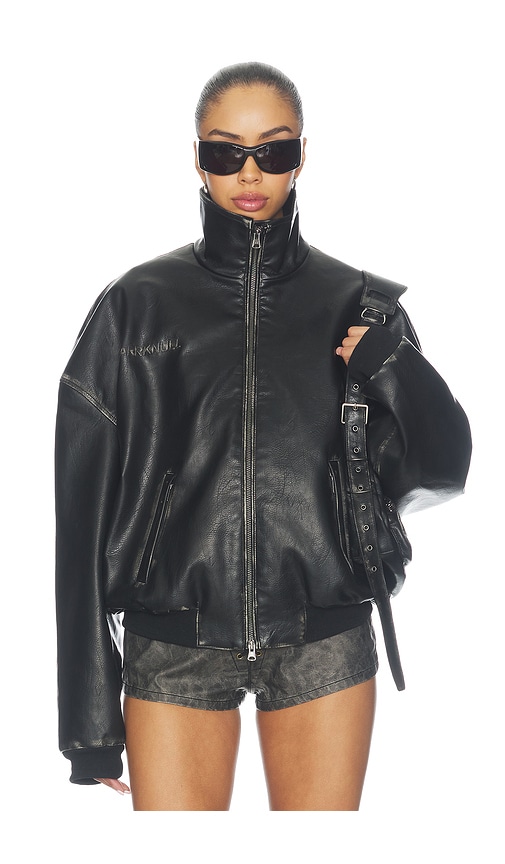 MARRKNULL Underarm Bag Leather Jacket in Black. - size L (also in M, S)