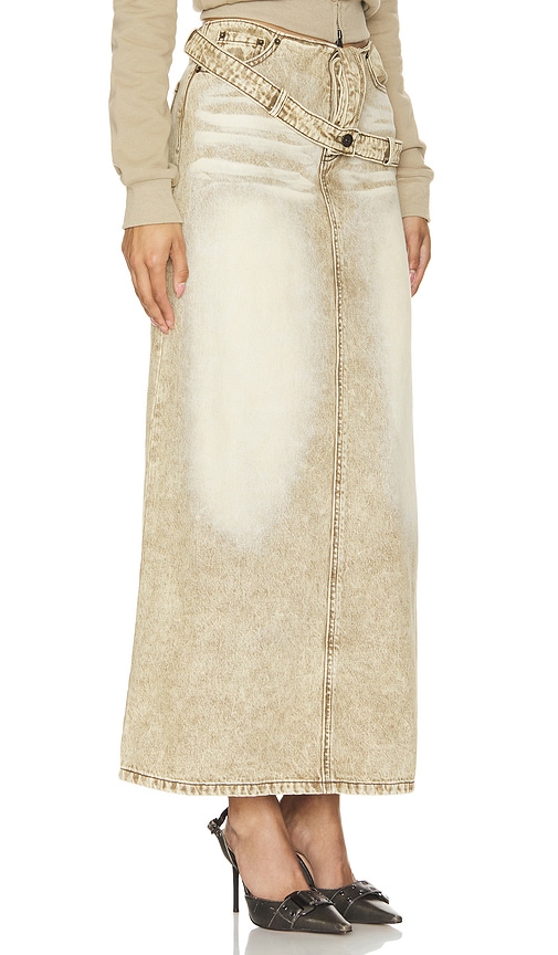 Shop Marrknull Maxi Skirt In Brown