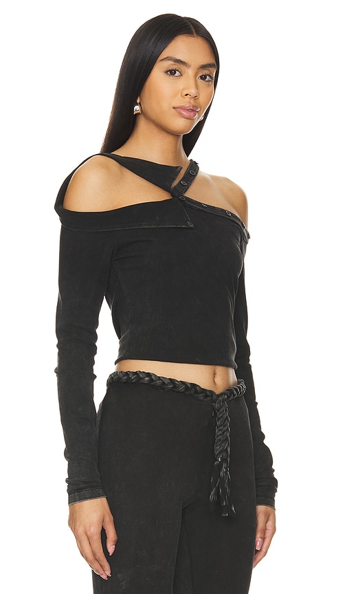 Shop Marrknull Off Shoulder Top In Black