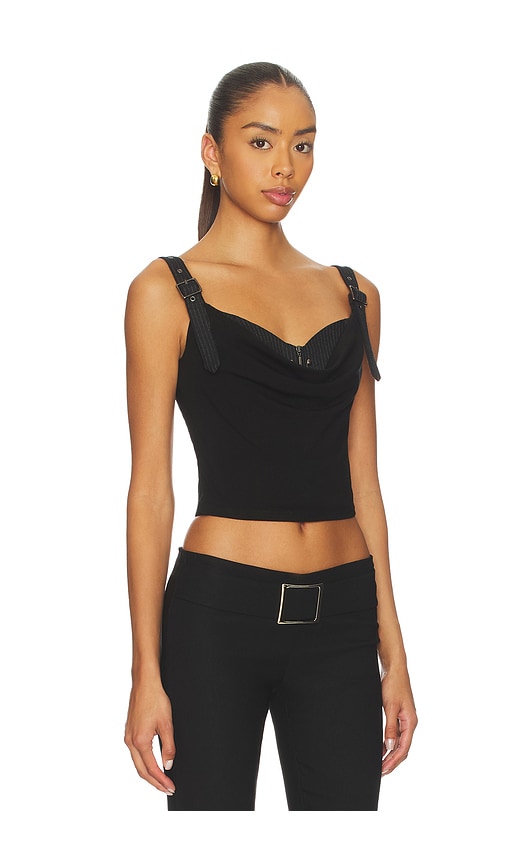 Marrknull Printed Pleated Corset Top In Multi