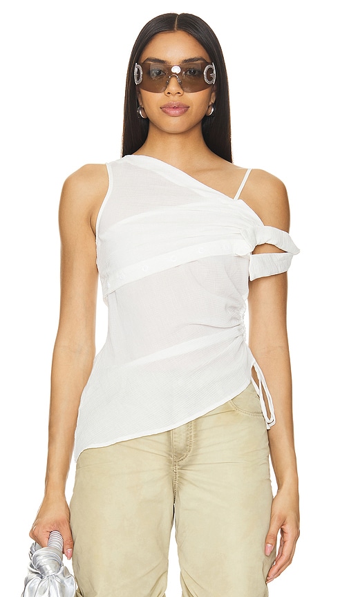 Shop Marrknull Pleated Top In White