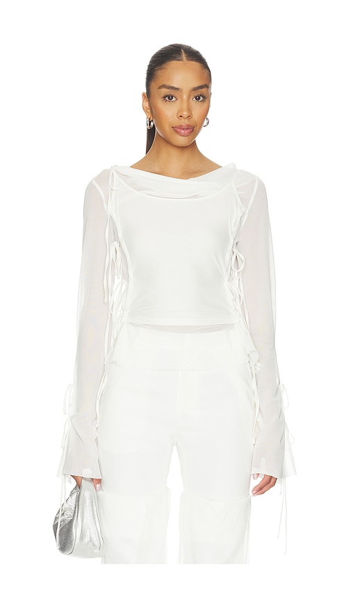 MARRKNULL Patchwork Chiffon Top