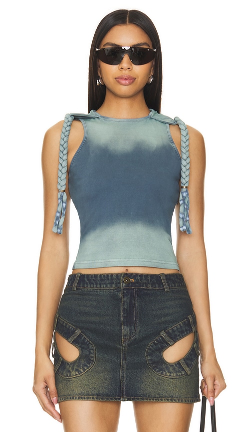 Shop Marrknull Tank Top In Blue