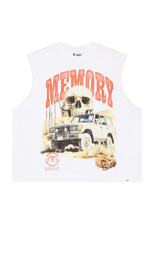 Memory Lane Desert Scene Sleeveless Crop Tee In White
