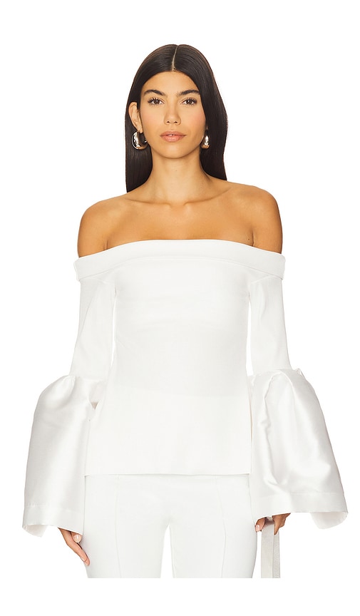 Marques ' Almeida Mikado Rib Jersey Off The Shoulder Top in White. - size XS (also in L, M, S)
