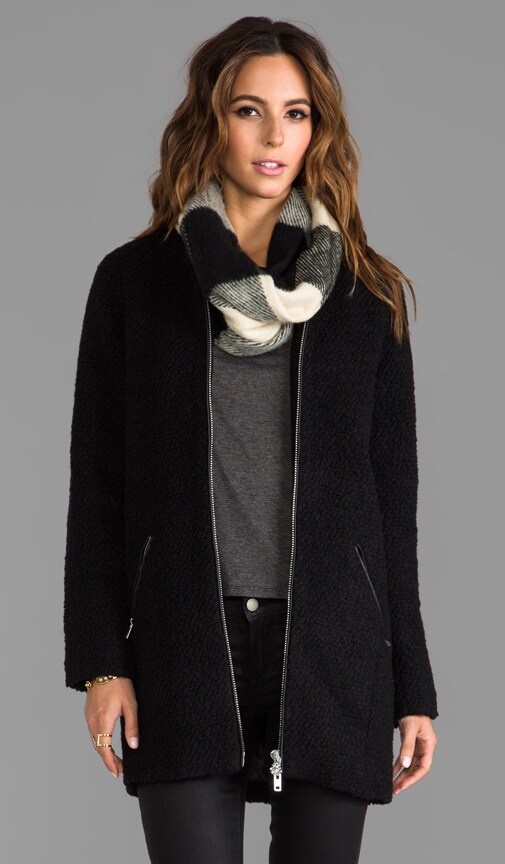 Buckle Trench with Plaid Scarf