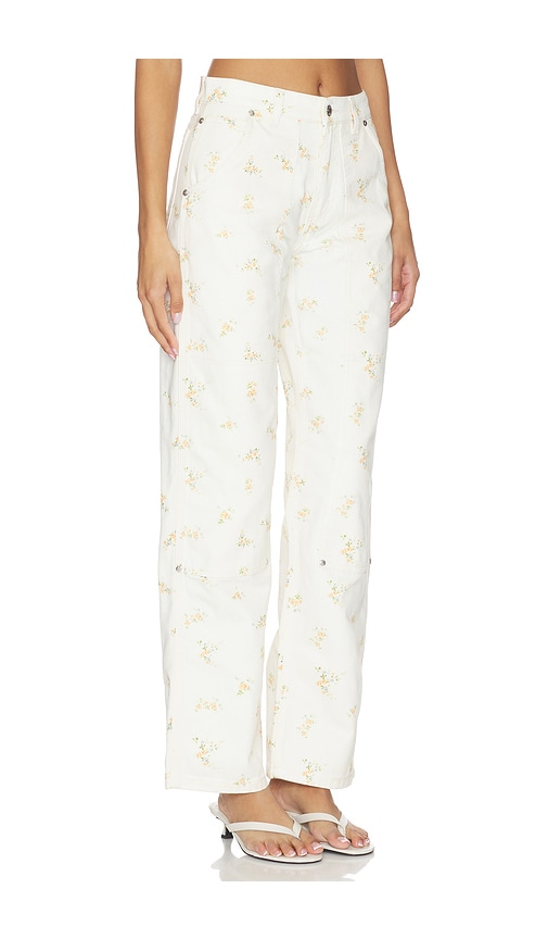 Msgm Printed Straight Leg In White