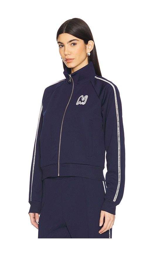 Msgm Navy Logo Track Jacket In Navy