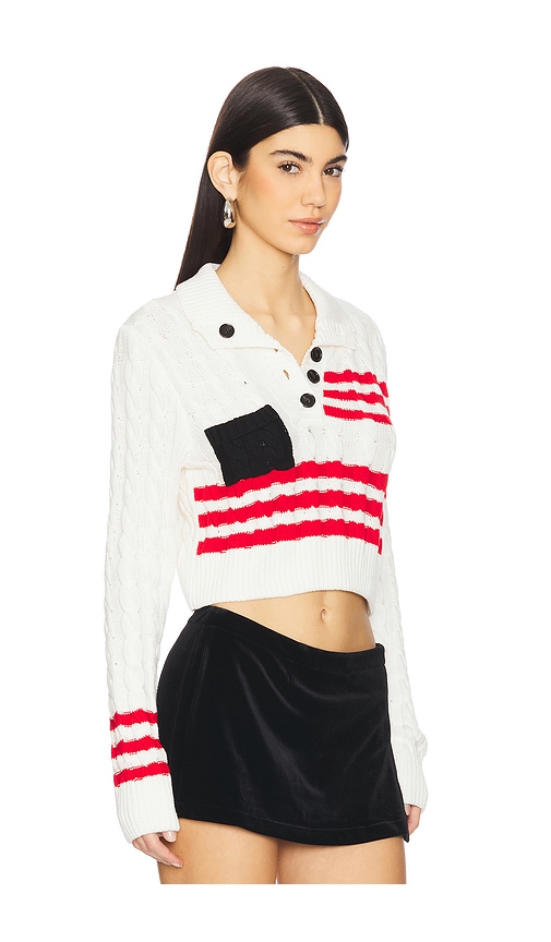 Msgm Marina Striped Sweater In Cream