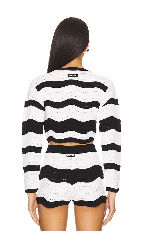  Msgm Knit Cardigan In Black,white. Size S. Also In Xs. 