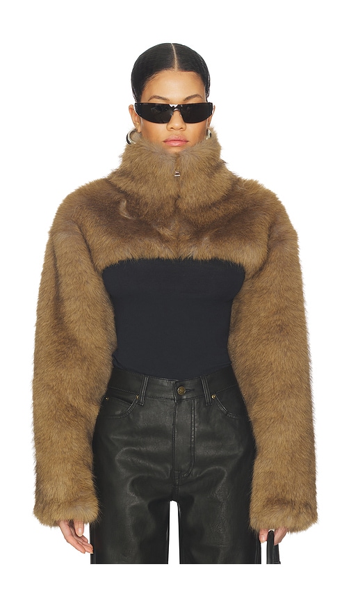 MSGM Faux Fur Cropped Jacket