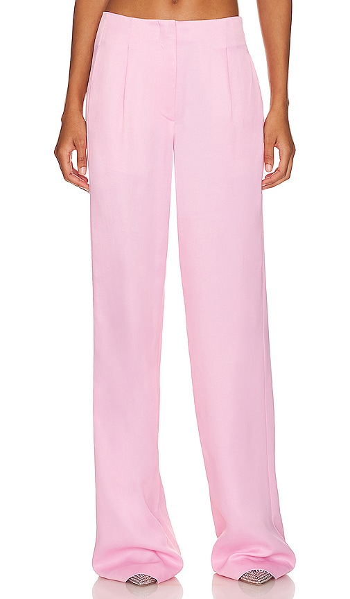 Msgm Long-length High-waist Trousers In Pink