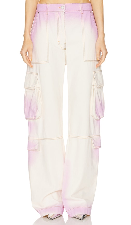 Shop Msgm Cargo Pant In White