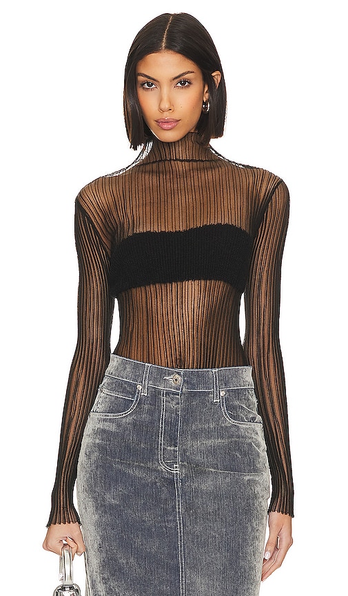 MSGM Ribbed Top in Black