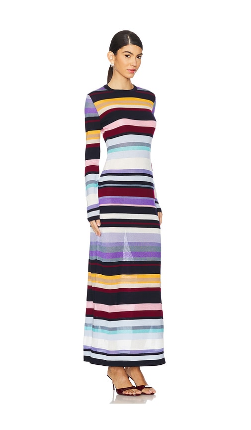 Shop Missoni Long Dress In Multicolor Lilac  Pink & Light Blue