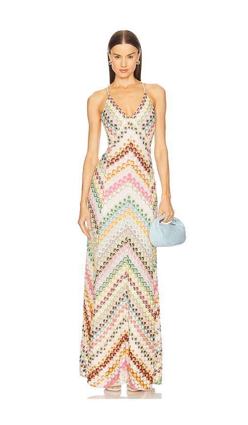 Missoni Long Dress in Multi Green, Pink Brown REVOLVE