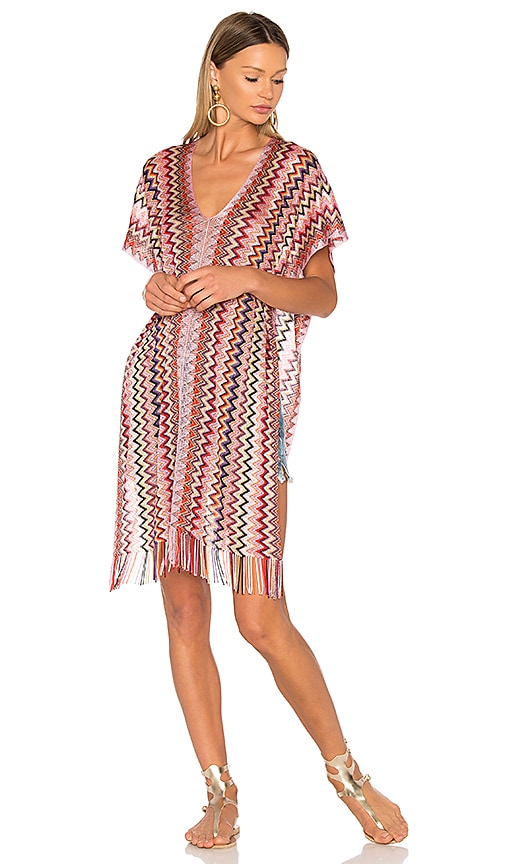 Missoni Short Poncho in Multi Red