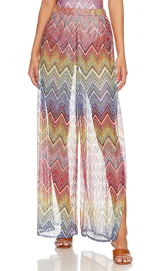 Missoni Wide Leg Trousers In Red
