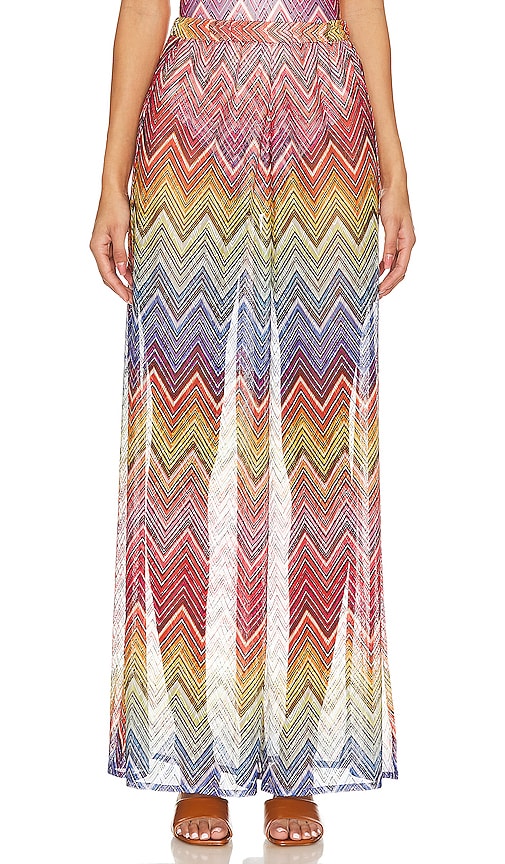 Shop Missoni Wide Leg Trousers In Red