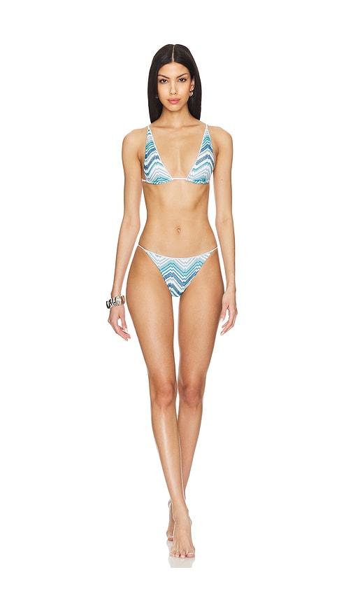Shop Missoni Bikini In Microshaded Blue Tones