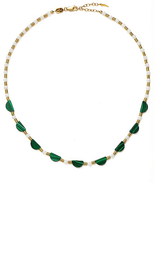 Missoma Zenyu Beaded Half Moon Necklace in Gold