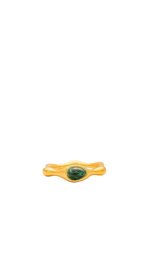 Missoma Green Malachite Organic Shape Ring In Metallic Gold