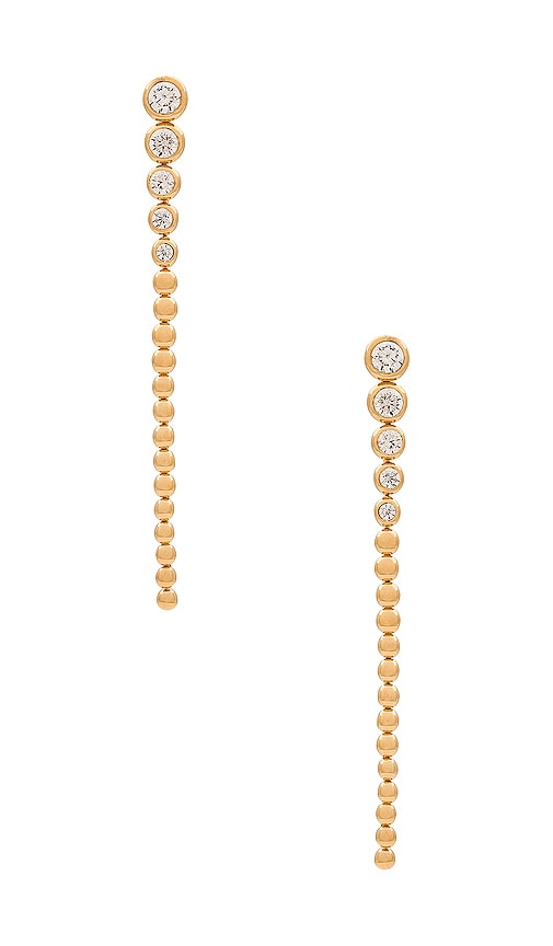 Missoma Long Drop Earrings In Metallic Gold