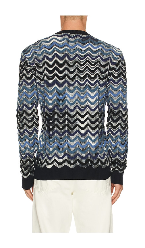 Missoni Crew Neck Sweater With Geometric Zigzag Pattern In Multi