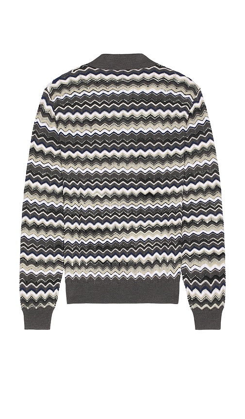 Missoni Long Sleeve Polo In Gray