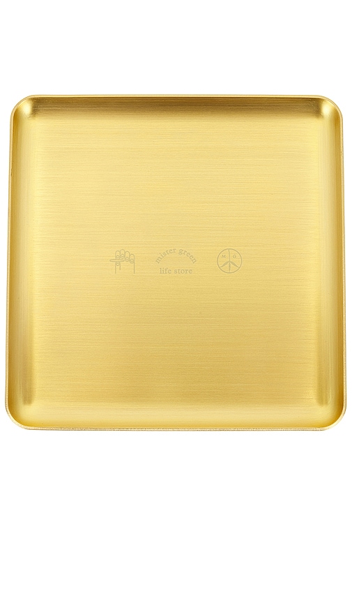 Shop Mister Green Square Trifecta Logo Rolling Tray In Metallic Gold