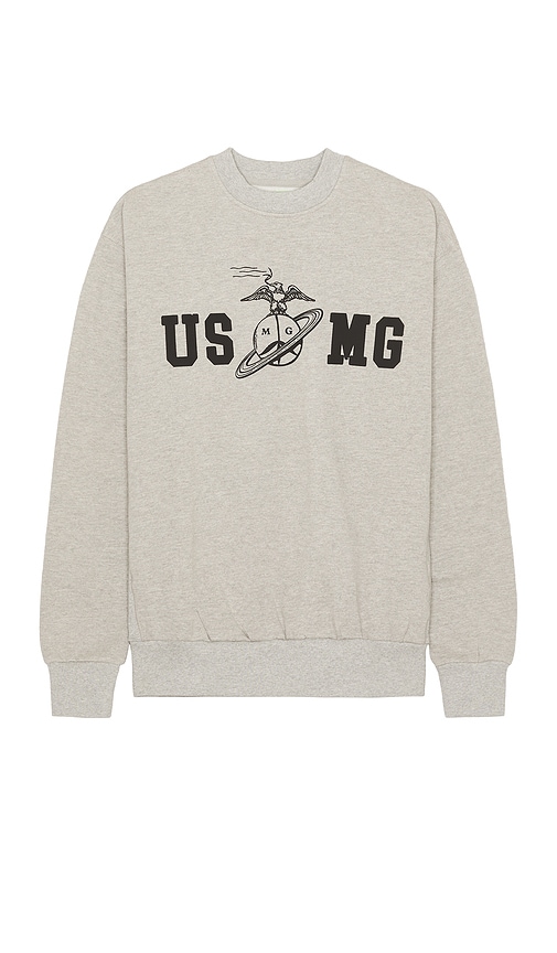 Shop Mister Green Usmg Mock Crewneck In Light Grey