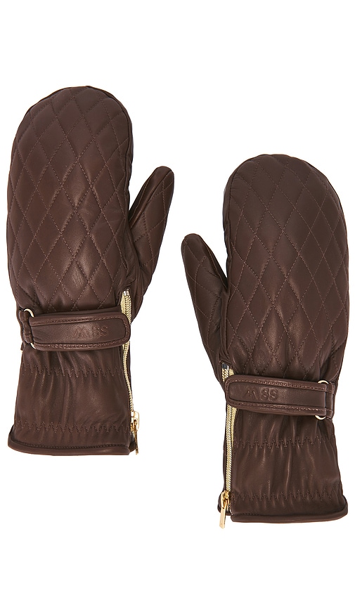 My Sunday Ski Wanderlust Shearling Ski Mittens In Brown