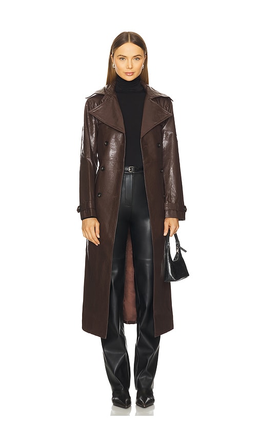 Madison The Label Hutson Trench In Brown