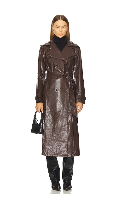 Madison The Label Hutson Trench In Brown